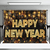 Lofaris UK Golden Glitter Bokeh 2024 Happy New Year Backdrop
